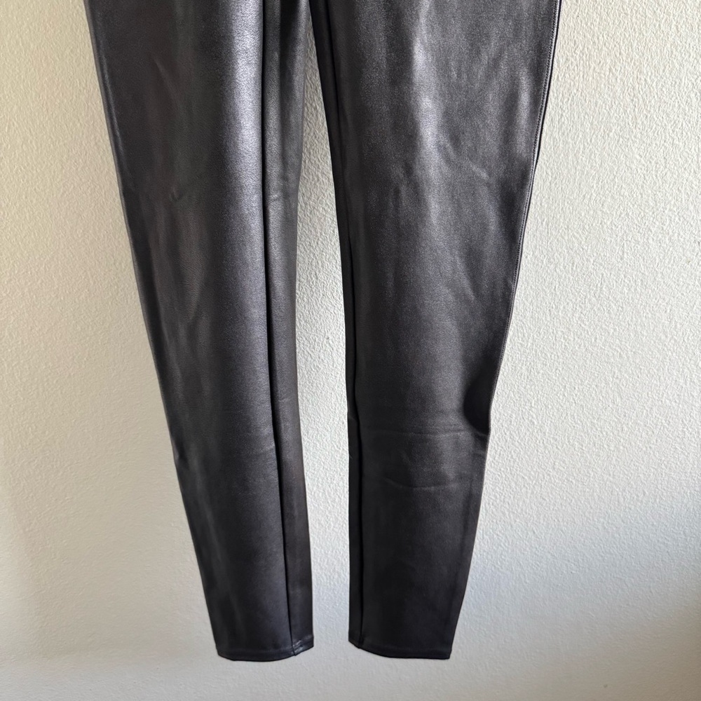 NWT Spanx Black Faux Leather High-Waisted Leggings size Large - Picture 4 of 11